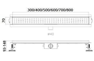 Душевой лоток Haiba HB93800 80см сатин